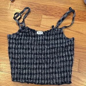 Brandy Melville Black and White Plaid Camisole